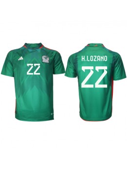 Moški Nogometna dresi replika Mehika Hirving Lozano #22 Domači SP 2022 Kratek rokav
